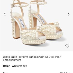 Jimmy Choo White Satin Platform Sandals